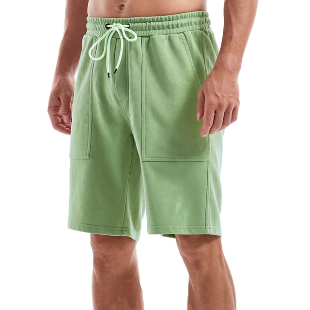 Timegard Shorts Men Sweat Shorts Straight Leg Elastic Waist Loose Comfy Workout Shorts with Pockets