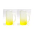 thumbnail image 3 of 2 Pieces Beer Blank Frosted Glass 16 oz. Bottom Gradiend Yellow Mug Sublimation Printing Heat transfer dye coated, 3 of 5