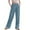 Blue, variant on Lixiuxyad Women Flowy Pants Women's High Waist Casual Pants Solid Color Corduroy Spliced Slit Hem Trousers For Women Blue