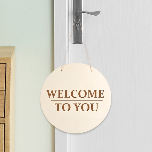 RENACLIPY 2 Sets Wooden Circle Door Hangers Blank Signs Vintage Style for Craft and Home Decor