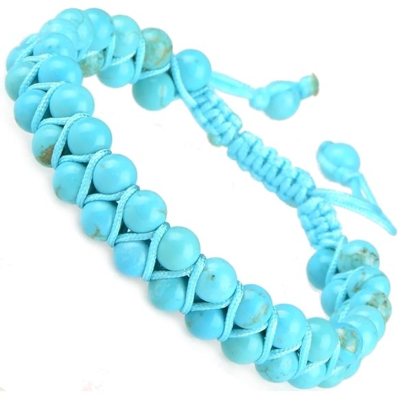 shiyou-Natural Chakra Healing Power Crystals Macrame Bracelet Yoga Double Layer Stone Beads Gemstone Meditation Relax Anxiety Bangle for Unisex Women Men