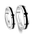 thumbnail image 2 of kurtrusly 2Pcs/set Men Women Couples Rings Wedding Party Crystal Letters Cuff Ring Love Matching Jewelry, 2 of 9