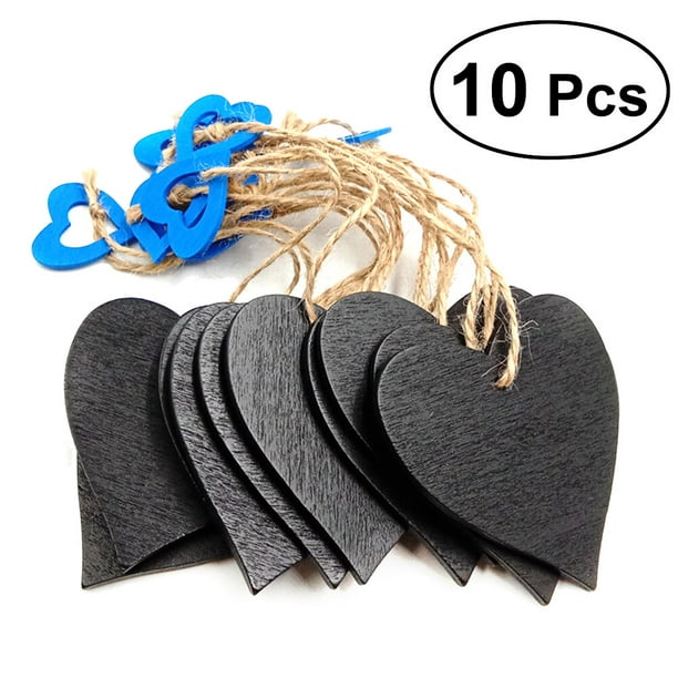 10pcs Jute Rope Heart Shape Hanging Plaque DIY Wood Board Wall Art Home  Decoration Creative Blackboard Welcome Sign Plaque Crafts (Blue Heart Shape  Color) 