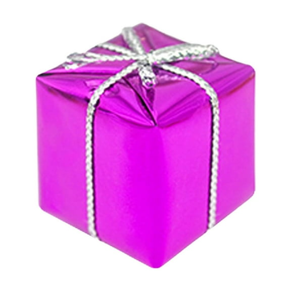 dajkiuy 6Pcs Christmas Mini Gift Boxes Ornaments, Mini Metallic Foil Wrapped Gift Boutique Ornaments DIY Present Package Boxes for Holiday Party Decoration