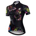 thumbnail image 2 of Camiseta de ciclismo para mujer, camiseta de ciclismo de montaña, ropa de montar, blusa de ciclista femenina de verano, ropa de ciclismo de carreras para mujer, color negro y rojo, 2 of 5
