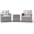 thumbnail image 2 of IdealHouse 3-Piece PE Rattan Patio Set, Outdoor Chairs Glass Table, All-Weather Conversation Set for Patio Balcony, 2 of 6