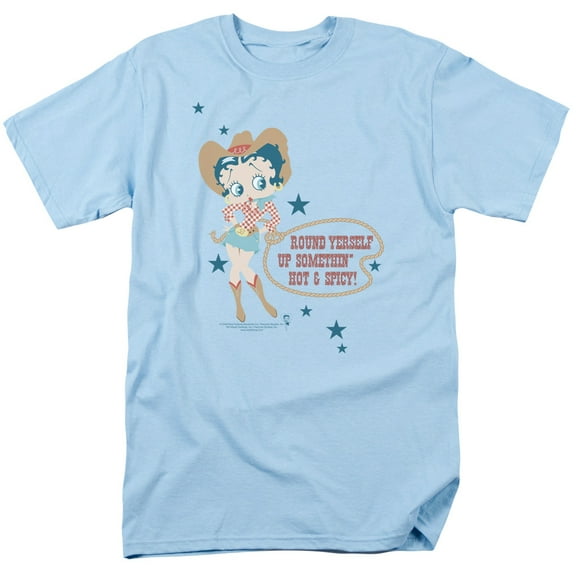 Betty Boop Hot And Spicy Cowgirl Mens Short Sleeve Shirt
