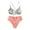 style-03 Pink, variant on Gubotare Bikini for Women Sexy Womens Mid Waisted Bikini Sets V Neck Swimsuits Metal Design Two Piece Bathing Suits (Brick Red,S)