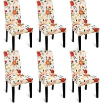 MJIAexp Chair Covers Set of 6, Stretch Chair Slipcovers Seat Protector Armless Removable Washable Elastic Universal Spandex Solid Chair Slip Covers for Home, Hotel, Banquet Multicolor Flowers