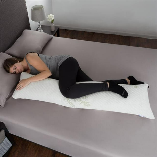 Lavish Home M892002 Coussin en Mousse à Mémoire de Forme avec Housse en Fibre de Bambou