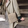 thumbnail image 3 of Bolsos de hombro con borlas de color sólido Bolsos de mensajero tejidos para mujer (Beige) Likrtyny multifunción de oficina, 3 of 9