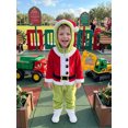 thumbnail image 6 of RUINIXCW Kids Toddler Baby Christmas Santa Costume Infant Baby Girl Boy Christmas Outfit Winter Snowsuit Plush Jumpsuit Long Sleeve Hooded Zip Romper, 6 of 10