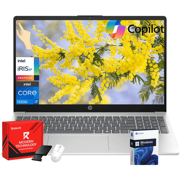 HP 15.6" FHD Touchscreen Business Laptop, 13th Gen Intel Core i7-1355U, 64GB RAM, 2TB SSD, Intel Iris Xe Graphics, Wi-Fi 6, Long Battery Life, Copilot AI, Windows 11 Pro