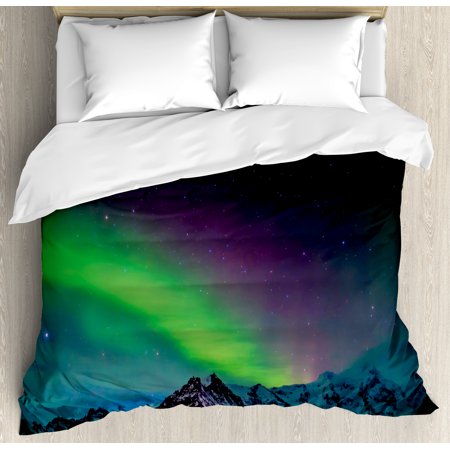 Northern Lights Queen Size Duvet Cover Set, Southern ...