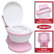 thumbnail image 3 of Baño Entrenador para Niños Sonido de Descarga Asiento Acolchado Antisalpicaduras Antideslizante Diseño Realista - Rosa, 3 of 7