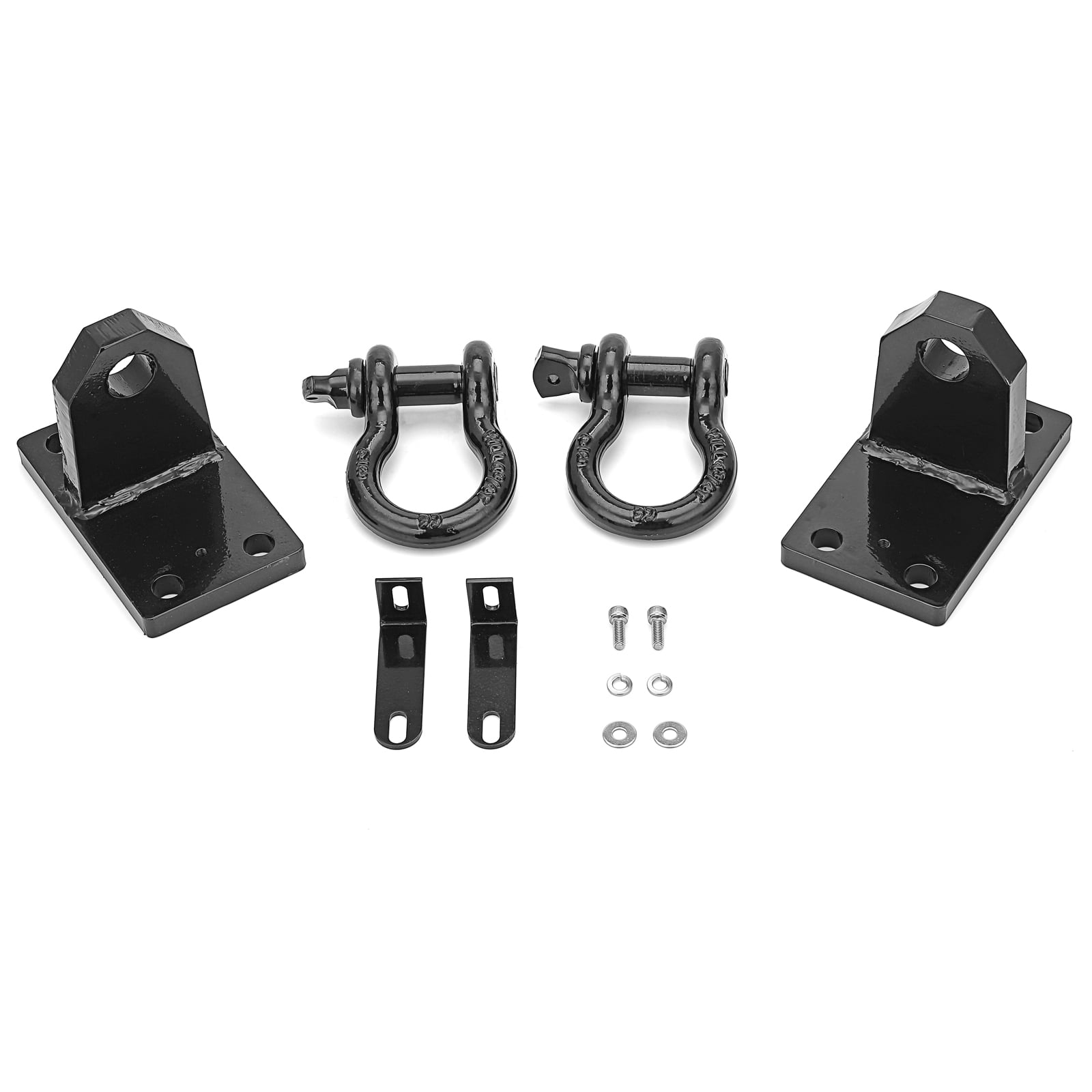 WEISEN Heavy Duty Hidden Bumper Shackle Tow Hook Brackets Fit Dodge