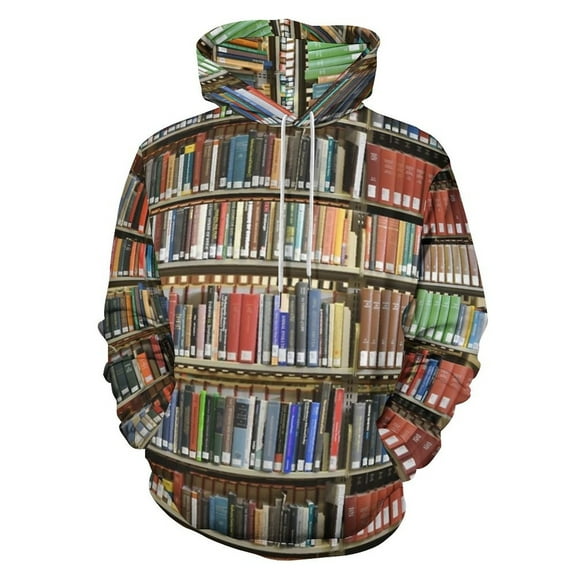 Library Bookshelf Oversized Hoodies for Women Pullover Womens Clothes with Pocket Mens Ultimate Pullover Hoodie Sweatshirt S-6XL