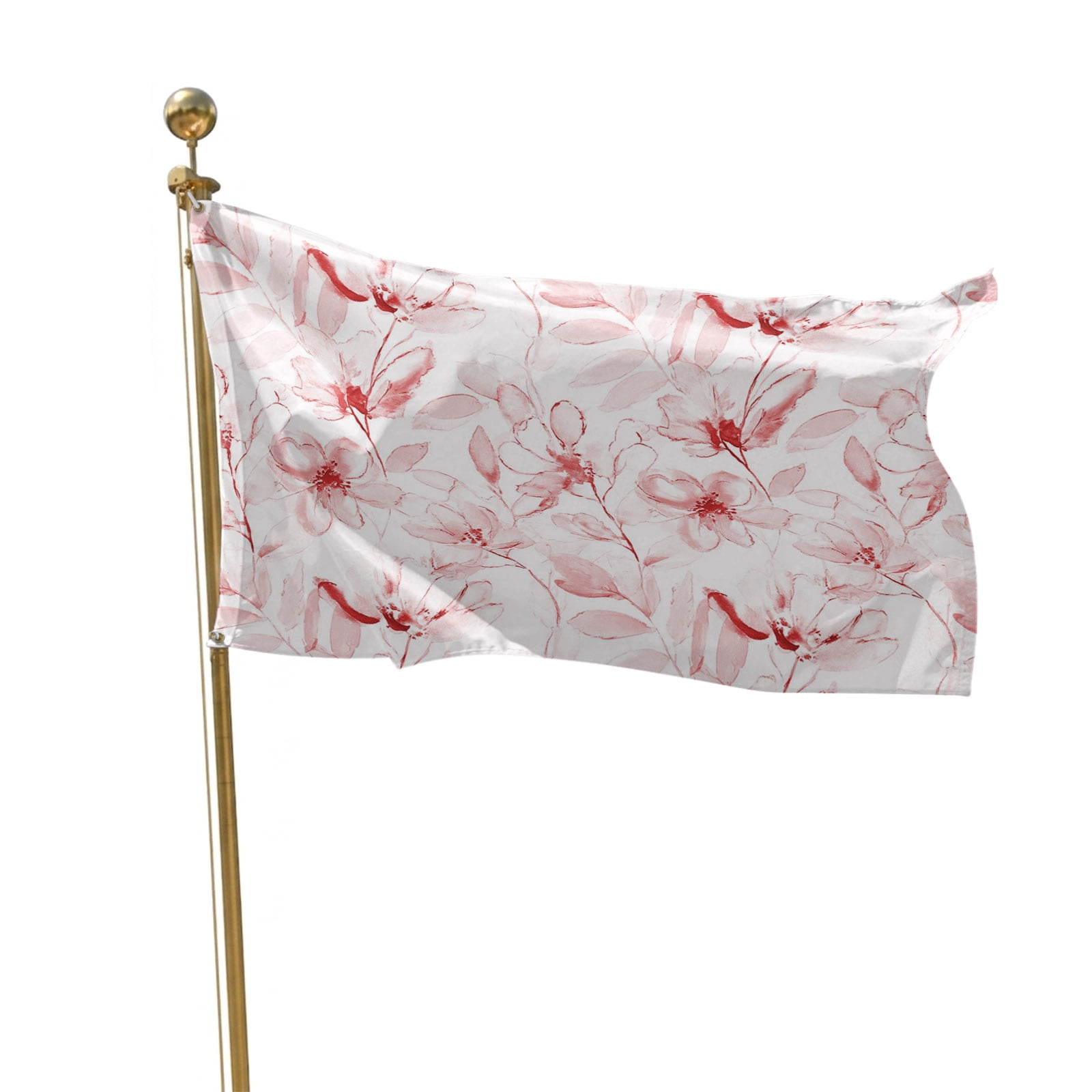 Flags for Outside 3x5 ft Red Watercolor Flower Outdoor Flags Double Sided Grommets House Banner Abstract Art Flowers Patio Yard Flag for Outdoor Flying Party Porch Garden Decorations Indoor