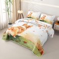 thumbnail image 3 of Manfei Cartoon Dog Quilt Full, Autumn Rustic Scenery Full Bedspread Sets, White, 3 Pieces, 1 Coverlet and 2 Pillowcases, 3 of 7