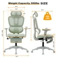thumbnail image 4 of Ergonomic Office Chair, Comfortable High Back Mesh Computer Chair Rolling Desk Chair - 2D Adjustable Armrest, Adjustable Headrest, Dynamic Lumbar Support, Ergonomic Chair for Home Office Work, Green, 4 of 10