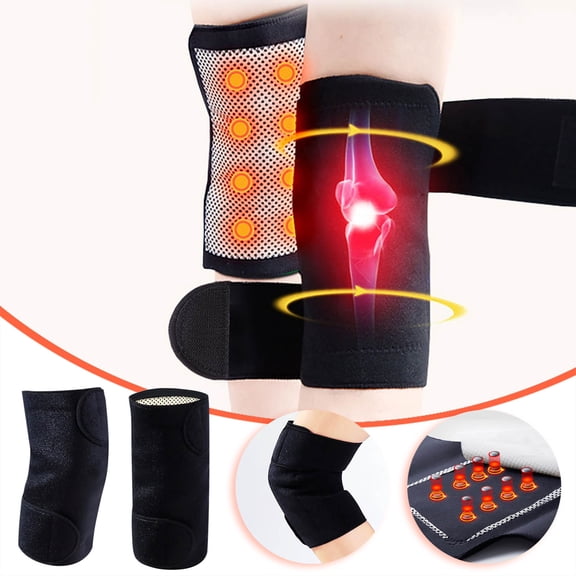 Self-Heating Knee Brace - Magnetic Far-Infrared Hot Compress Leg Protector, Warm Cold Protection for Joints, Elastic Breathable Fabric for Daily Wear & Outdoor Use, Arthritis Knee Support, Black