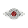 thumbnail image 2 of 1.6 ct Brilliant Round Cut Natural Garnet 14k White Gold Halo Solitaire with Accents Bridal Wedding Engagement Promise Anniversary Ring for Women size 8.25, 2 of 7