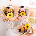 thumbnail image 4 of HaCpiu Graduation Gifts Sunflower Flowers Fresh Bouquet, Handmade Knitted Flower with Grad Plush Toy, Perfect Gift for Graduates Ceremonies, Mother's Day & Teacher Appreciation Present, 4 of 6