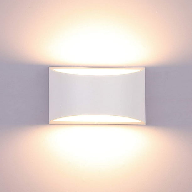 Aplique de pared Interior LED Iluminación ajustable Lámparas de pared Blanco 7W Lámpara de pared moderna Arriba Abajo Apliques de pared Luz decorativa de aluminio para dormitorio Sala de estar Cocina, blanco cálido 3000K brillar Electrónica