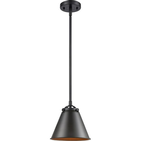

Oil Rubbed Bronze Tone Mini Pendants 8 Wide Shape Cone Glass Steel/Cast Brass Medium Base 1 Light Fixture