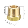 thumbnail image 2 of Adaptador reductor de accesorios de tubería de latón Uxcell para manómetros y sensores de temperatura 3/8" NPT x 1/4" NPT, 2 of 5