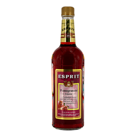 Esprit Pomegranate Fruit Flavor Liquor Mixer, 1 Count, 750ml, 17% ABV, Glass Bottle, Shelf Stable