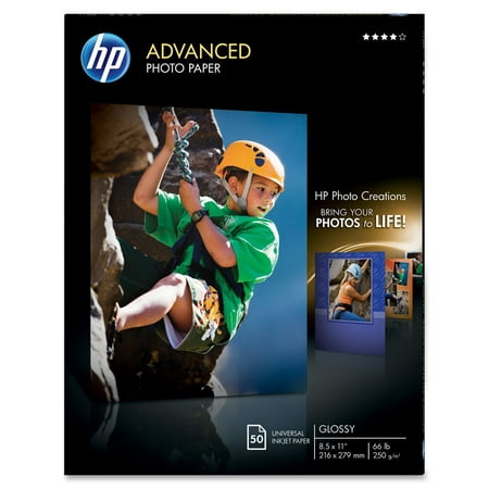 TT UP HP Glossy Advanced Photo Paper for Inkjet, 8.5 x 11 Inches, 50 Sheets (Q7853A), From