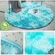 thumbnail image 2 of Alfombra Shaggy para Sala de Estar, Diseño Moderno, Pelo Largo, Redonda, Antideslizante para Interiores, decoración Moderna, Alfombra de Felpa Ultra Suave para el hogar o la guardería (120 cm, Azul), 2 of 5
