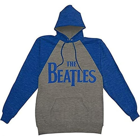 The Beatles - Beatles Drop T Raglan Hoodie (Large) Gray and Blue ...