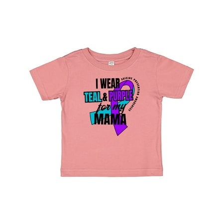 

Inktastic Suicide Prevention I Wear Teal and Purple for My Mama Gift Baby Boy or Baby Girl T-Shirt