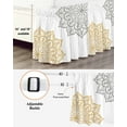 thumbnail image 5 of Bohemia Grey Yellow Floral Bed Skirt King Size 18 Inch Drop, Boho Flowers Vintage Adjustable Elastic Dust Ruffles Bedskirt for King Bed Wrap Around Pleated Mattress Frame Cover, 5 of 9