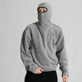 thumbnail image 2 of Sweatshirt for Men,Polar Autumn Winter High Street Solid Color Hooded Men Half Zip Sweatshirt for Casual Wear,Big And Tall Hoodies for Men,02 Grey,S, 2 of 9