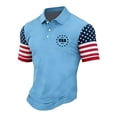 thumbnail image 2 of Men's USA 250th Anniversary Polo Shirt 1776-2026 Patriotic American Flag Sleeve Golf Shirt, 2 of 5