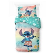 Lilo and Stitch 2-Piece Twin/Full Reversible Comforter and Pillowcase Bedding Set, Microfiber, Blue, Disney