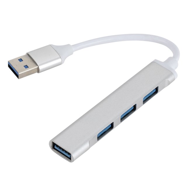 Sywqhk USB Hub Splitter, USB 3.0 USB 2.0 4 en 1 Hub Dock Station Adapter (Plata)