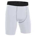 thumbnail image 3 of Ceisia Men's Compression Shorts High Elastic Quick Dry Breathable Athletic Running Training Solid Color Sport Shorts White XXXL Gift, 3 of 6