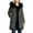 Dark Gray, variant on 2025 Women Winter Thicken Puffer Coat Warm Jacket with Faux Fur Hood Long Sleeve Lightweight Outerwear with Pockets