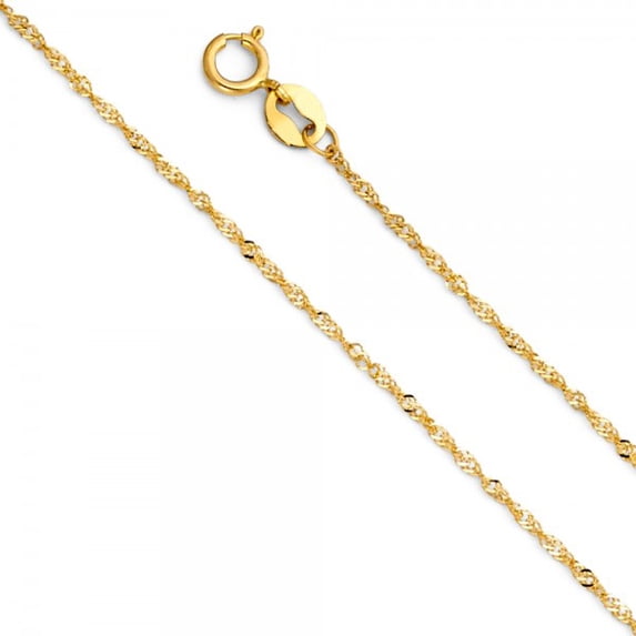 14K Gold 0.9mm Singapore Chain : 18"