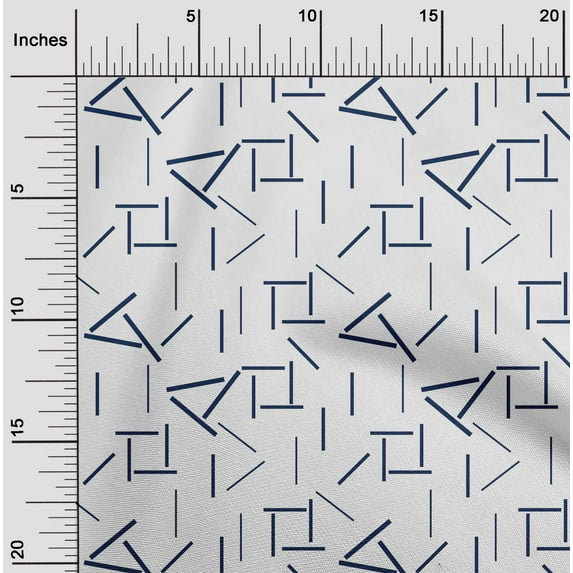 oneOone Cotton Silk Fabric Line Geometric Decor Fabric Printed BTY 42 Inch Wide