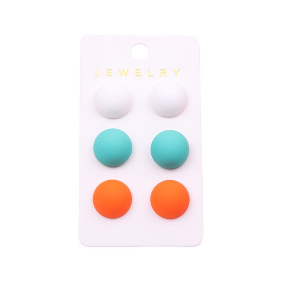 Lifetechs 3 Pairs Stud Earrings Set for Women Minimalist Style Elegant Ball Bead Earrings Lightweight Jewelry Accessary for Daily Wear