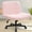 Teddy Fabric-Pink, variant on CELTOSS Criss Cross Legged Home Office Chair, Fabric Armless Swivel Task Computer Chair with Wheels, Wide Seat, Vanity Chair, Comfy Chair, Beige