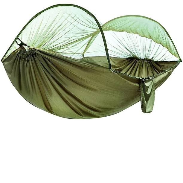 Hamac Parachute Ultraléger 500 Lb Avec Sac, Sangles Et Mousquetons – Orange/Gris