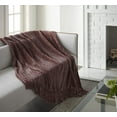 thumbnail image 3 of Crafted by Catherine Mauve Heavyweight Chenille Throw 50" x 60", Luxury Soft Cozy, 3 of 4