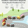 thumbnail image 4 of Montessori Learning Train Educational Wooden Puzzle for Toddlers Early Preschool Development with Numbers and Letters Toy, 4 of 6