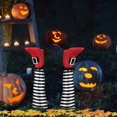 thumbnail image 4 of EFINNY Halloween Witch Legs 13 Inches Upside Down Wicked Witch Legs Prop for Patio, Yard Witch Legs Decorations, Red and Black, 4 of 5